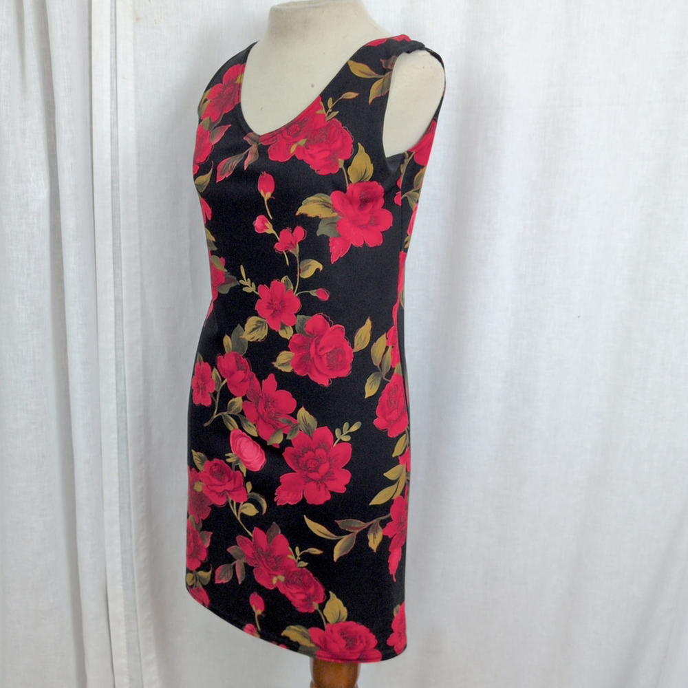 Y2K Vintage Floral Mini Sleeveless Dress Medium